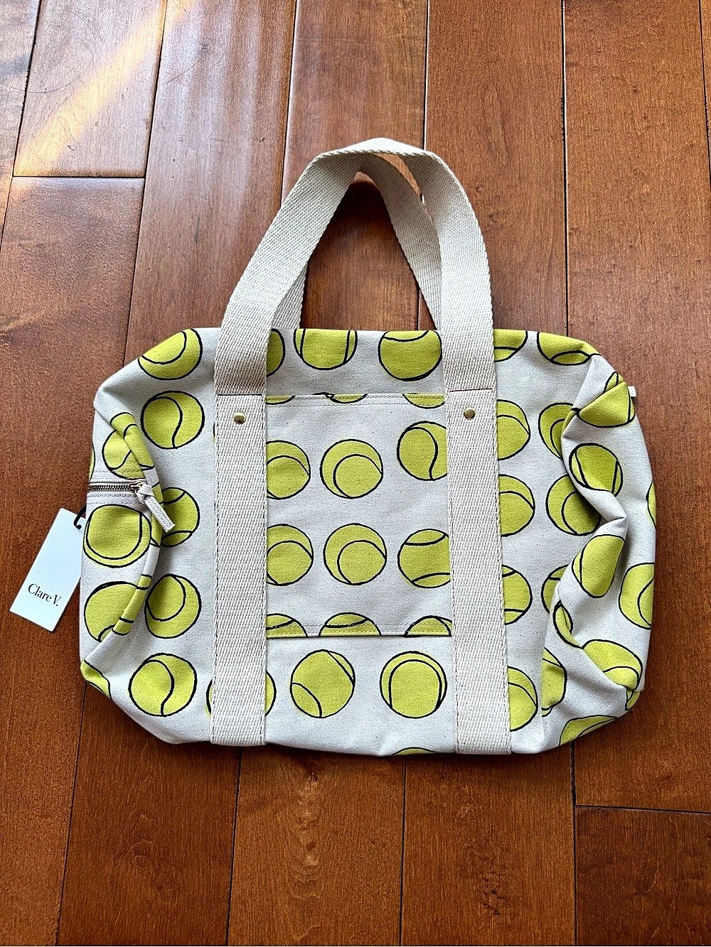 NEW Clare V. Tennis Balls Canvas Duffle Bag